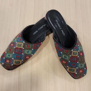 Women's Multicolor Beaded Mules